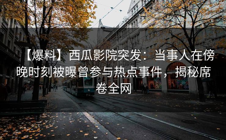 【爆料】西瓜影院突发：当事人在傍晚时刻被曝曾参与热点事件，揭秘席卷全网