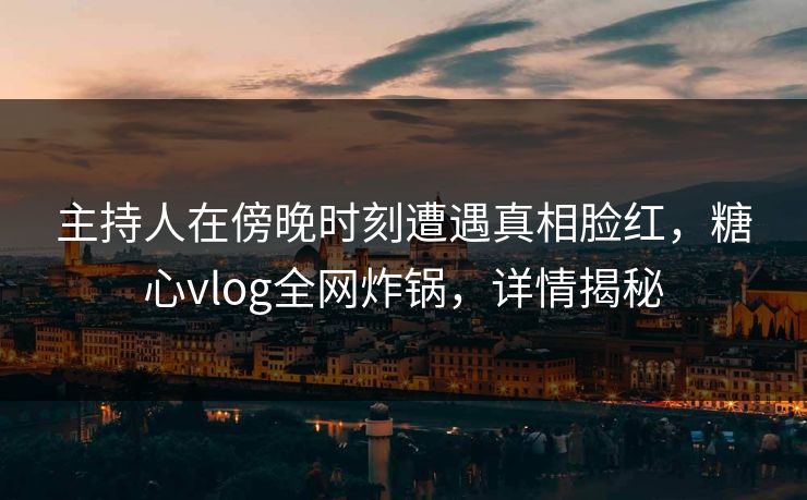 主持人在傍晚时刻遭遇真相脸红，糖心vlog全网炸锅，详情揭秘