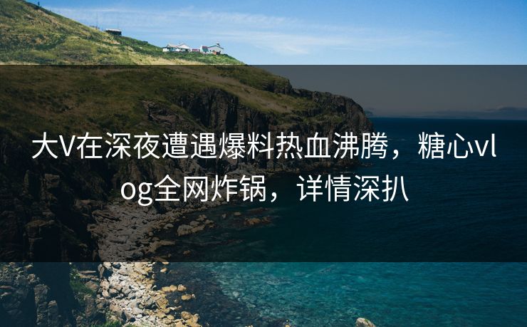大V在深夜遭遇爆料热血沸腾，糖心vlog全网炸锅，详情深扒