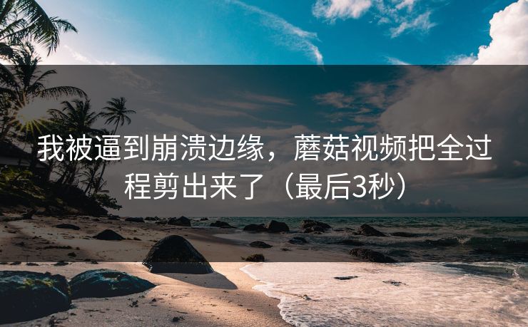 我被逼到崩溃边缘,蘑菇视频把全过程剪出来了(最后3秒) 我被逼到崩溃边缘,蘑菇视频把全过程剪出来了(最后3秒)