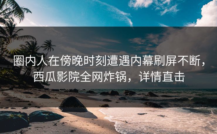 圈内人在傍晚时刻遭遇内幕刷屏不断，西瓜影院全网炸锅，详情直击